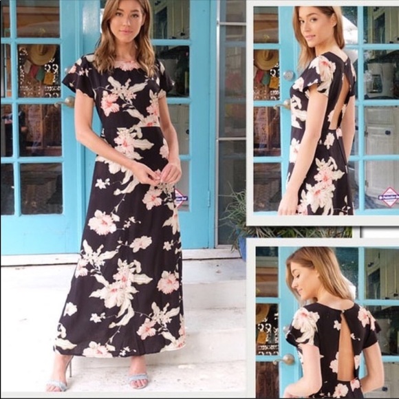 Black Floral Maxi Dress